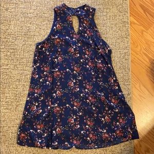 High-neck keyhole dress